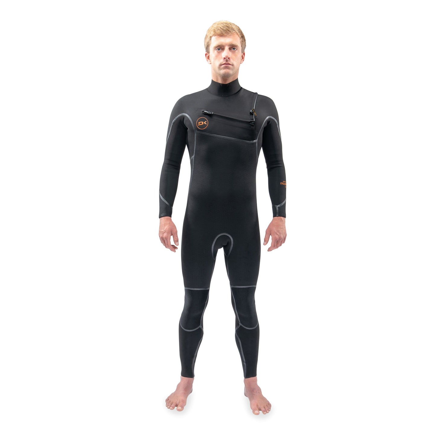 Mens Cyclone Chest Zip Full Suit 3/2 (Black)