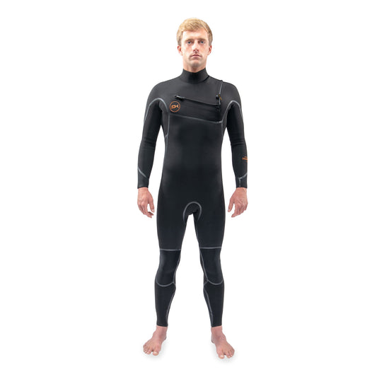 Mens Cyclone Chest Zip 5/4mm Full Wetsuit (Black)