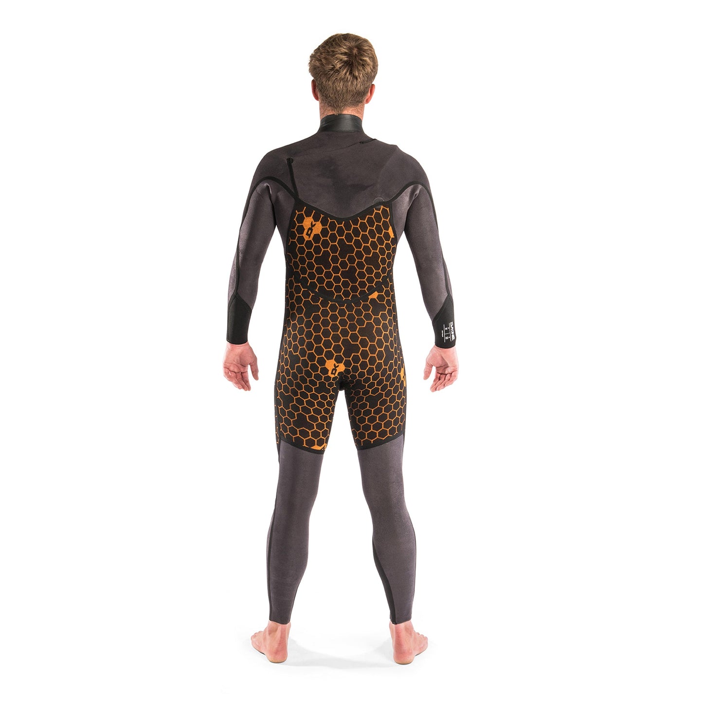 Mens Cyclone Chest Zip 4/3mm Full Wetsuit (Graphite / Orange)