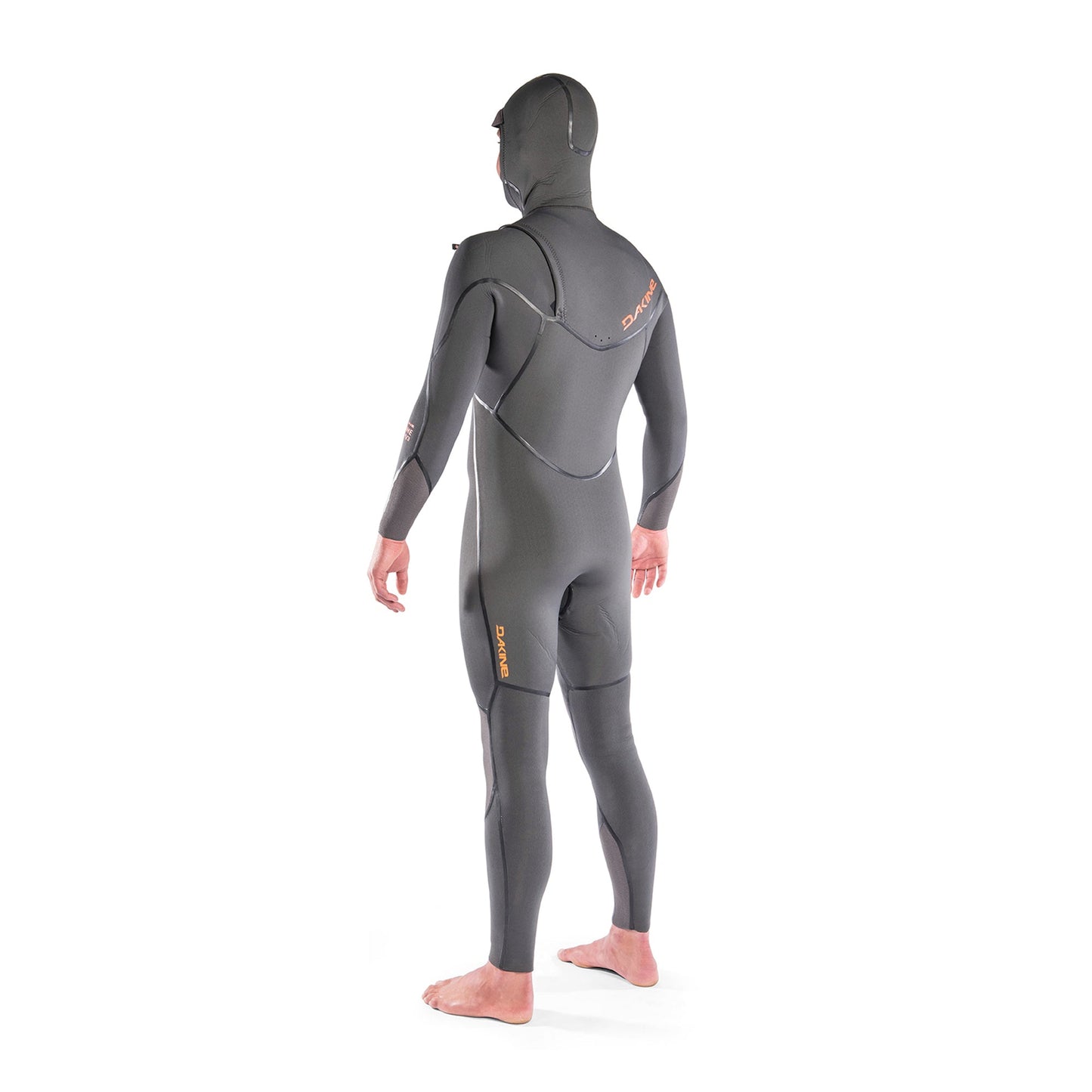 Mens Cyclone Chest Zip Hooded 4/3mm Full Wetsuit (Graphite / Orange)
