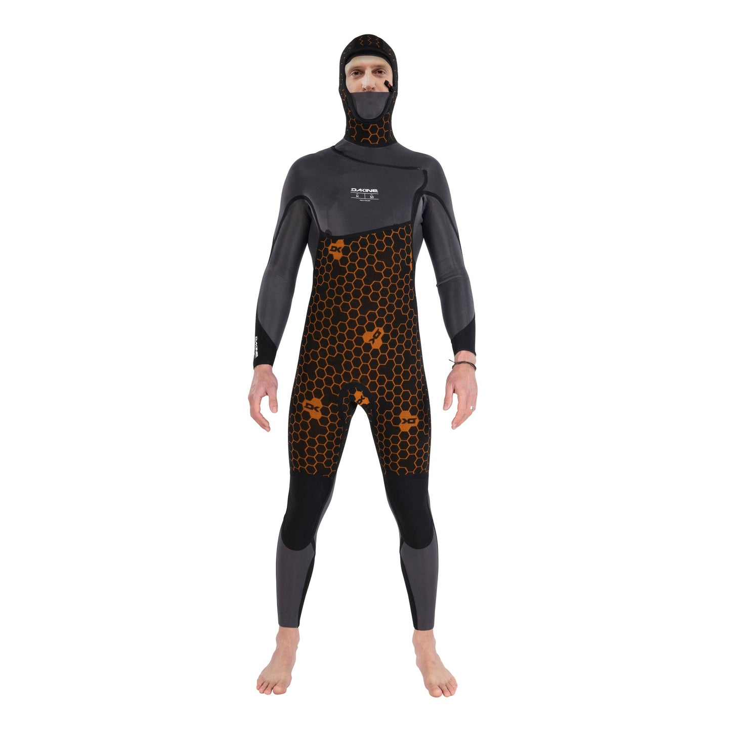 Mens Cyclone Chest Zip Hooded 6/4mm Full Wetsuit (Black)