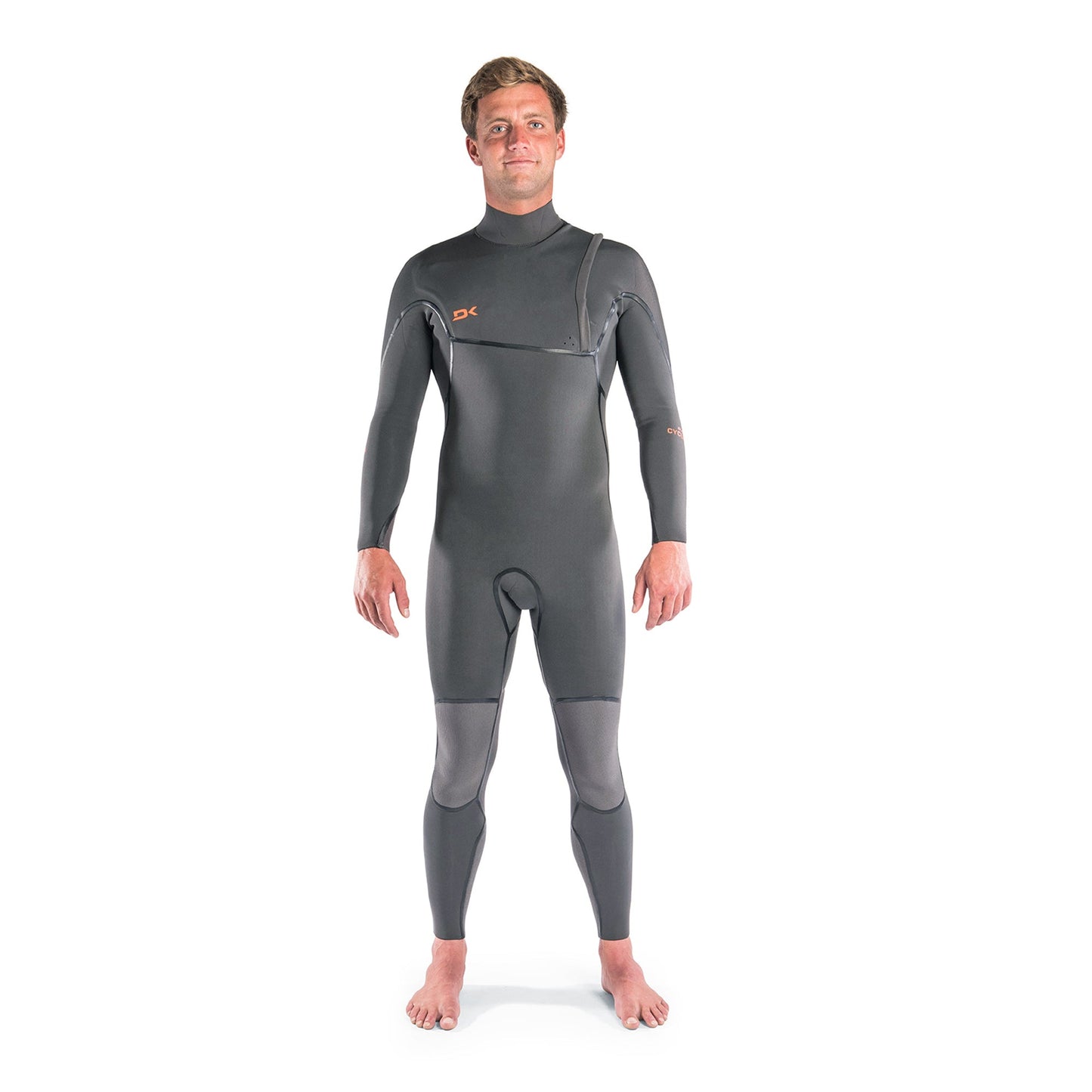 Mens Cyclone Zip Free 3/2mm Full Wetsuit (Graphite / Orange)