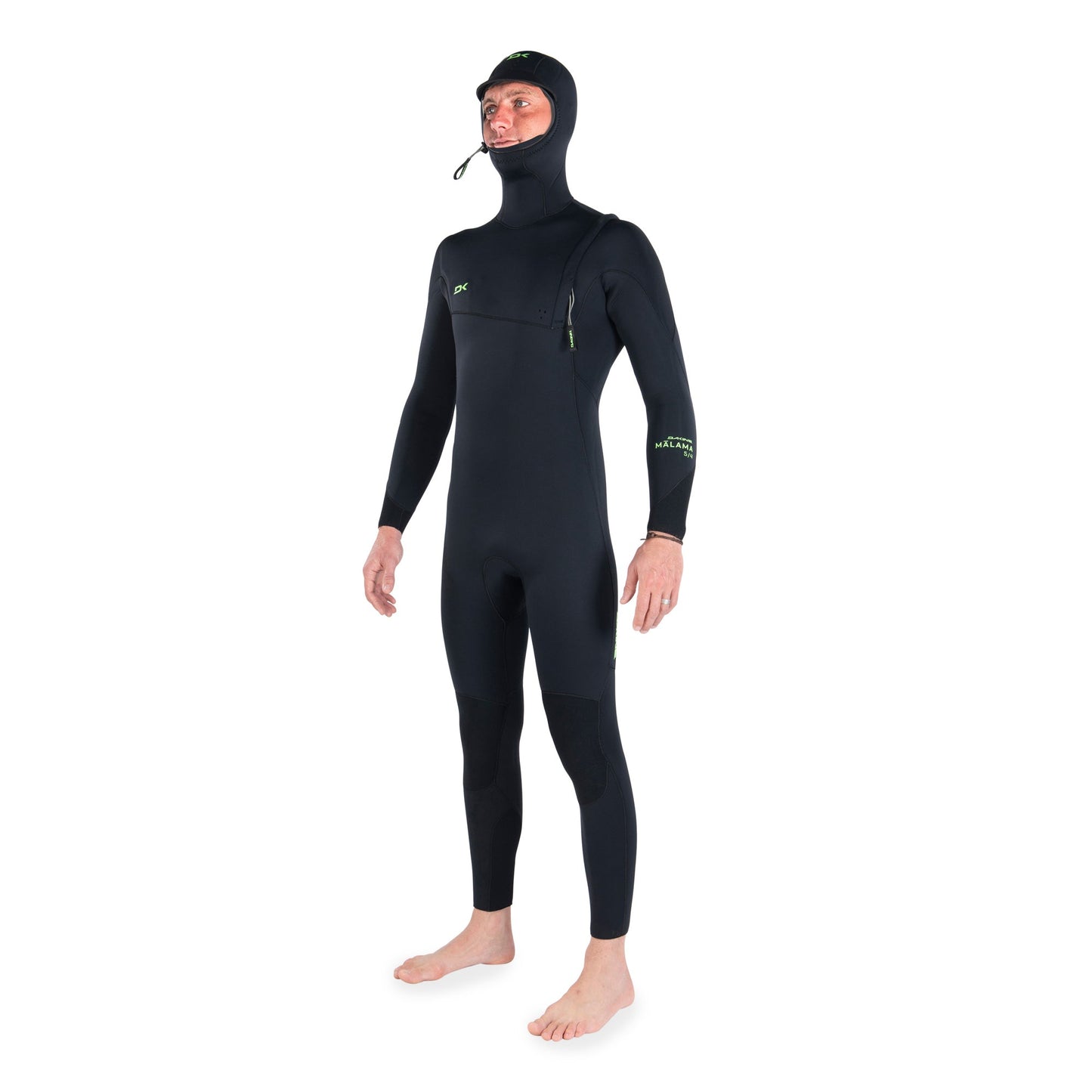 Mens Malama Zip Free Hooded 4/3mm Full Wetsuit (Black)