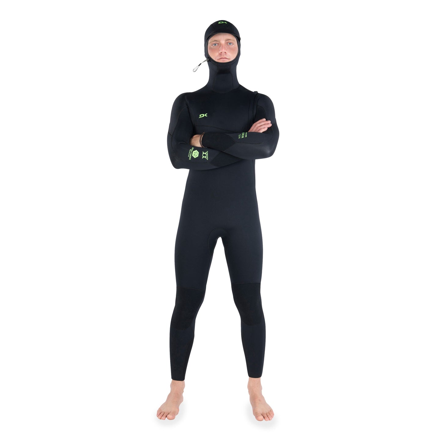Mens Malama Zip Free Hooded 4/3mm Full Wetsuit (Black)