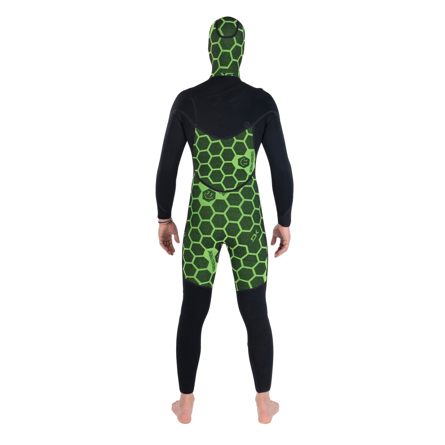Mens Malama Zip Free Hooded 4/3mm Full Wetsuit (Black)