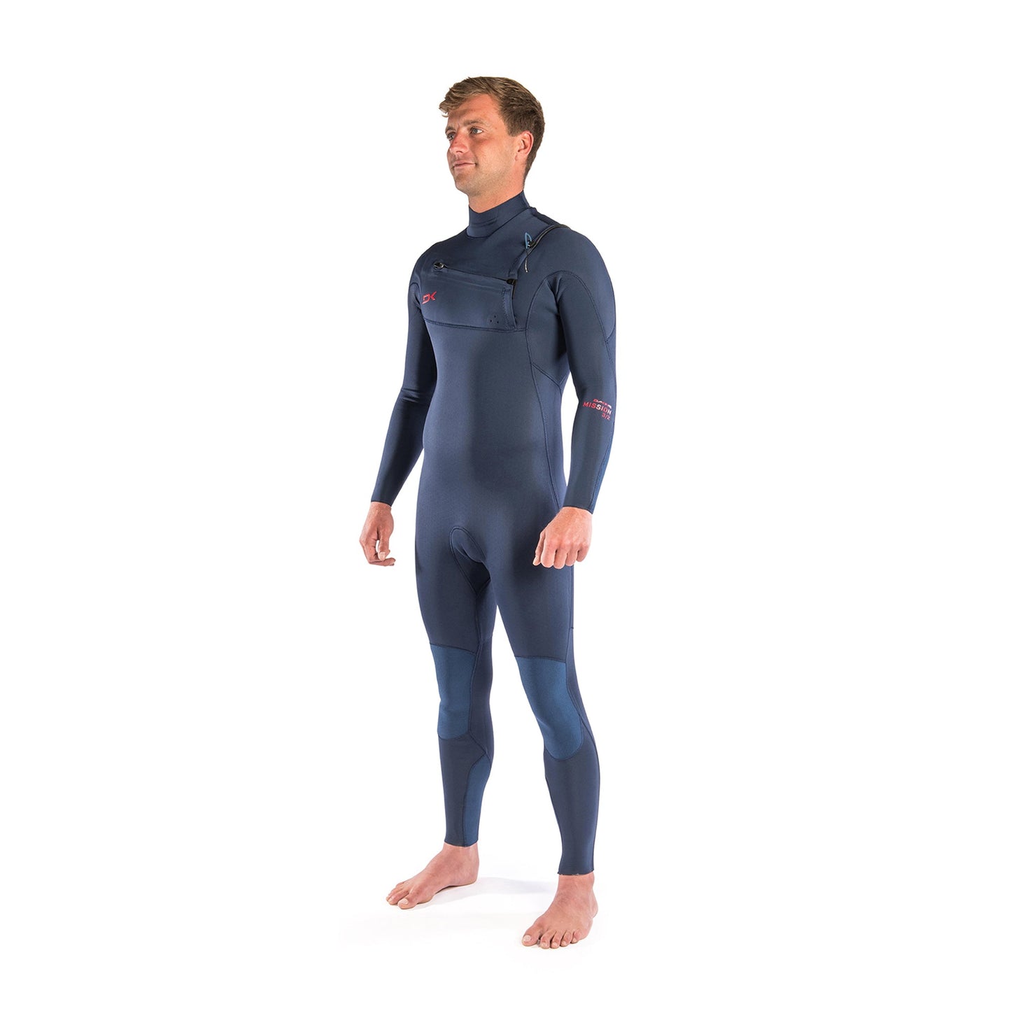 Mens Mission Chest Zip 4/3mm Full Wetsuit (Ink Blue / Port)