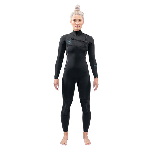 Womens Mission Chest Zip Full suit 4/3 (Black)