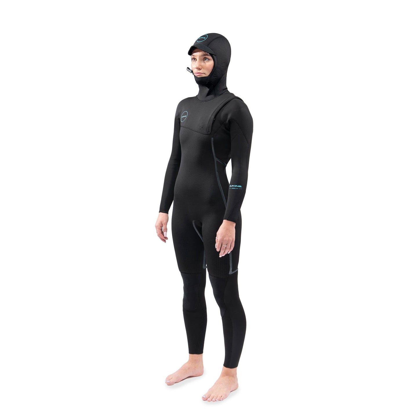 Womens Mission Chest Zip Hooded 5/4/3mm Full Wetsuit (Black)