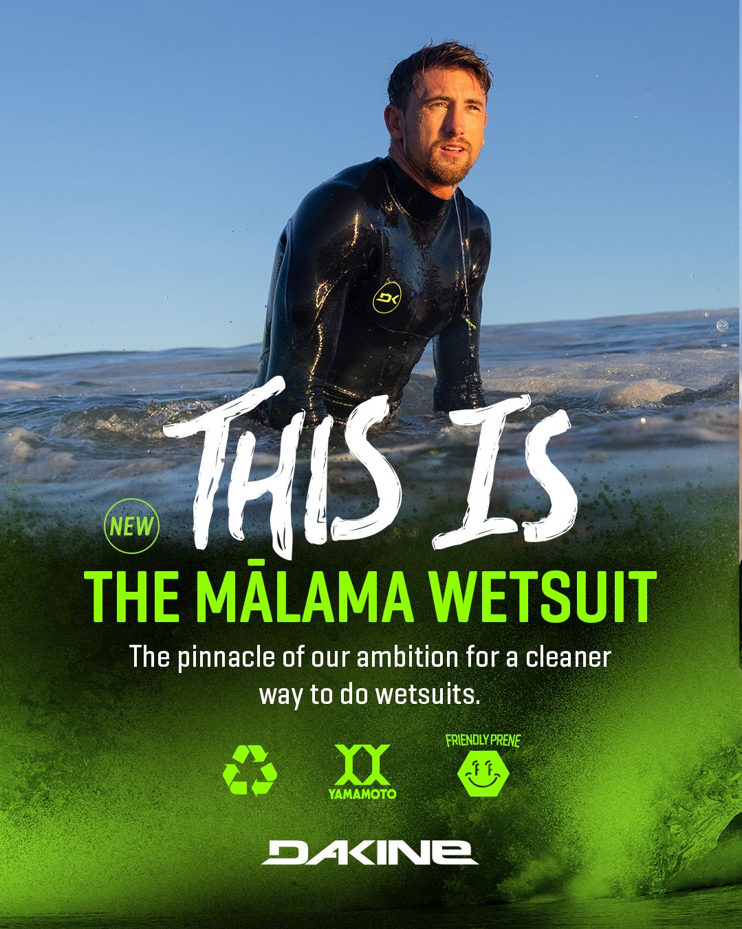 Mens Malama Zip Free 2/2mm Short Sleeve Wetsuit (Black)