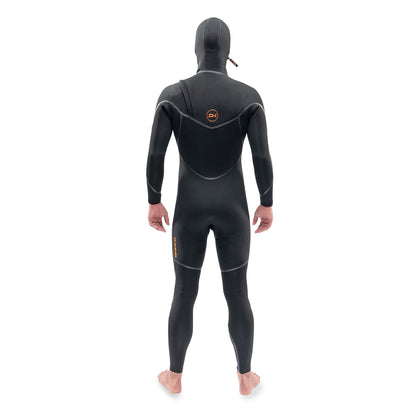 Mens Cyclone Chest Zip Hooded 6/4mm Full Wetsuit (Black)