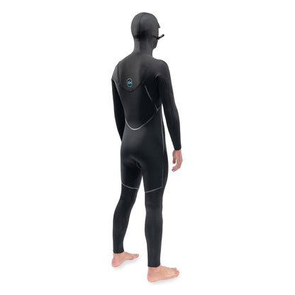 Mens Mission Chest Zip Hooded 5/4/3mm Full Wetsuit (Black)