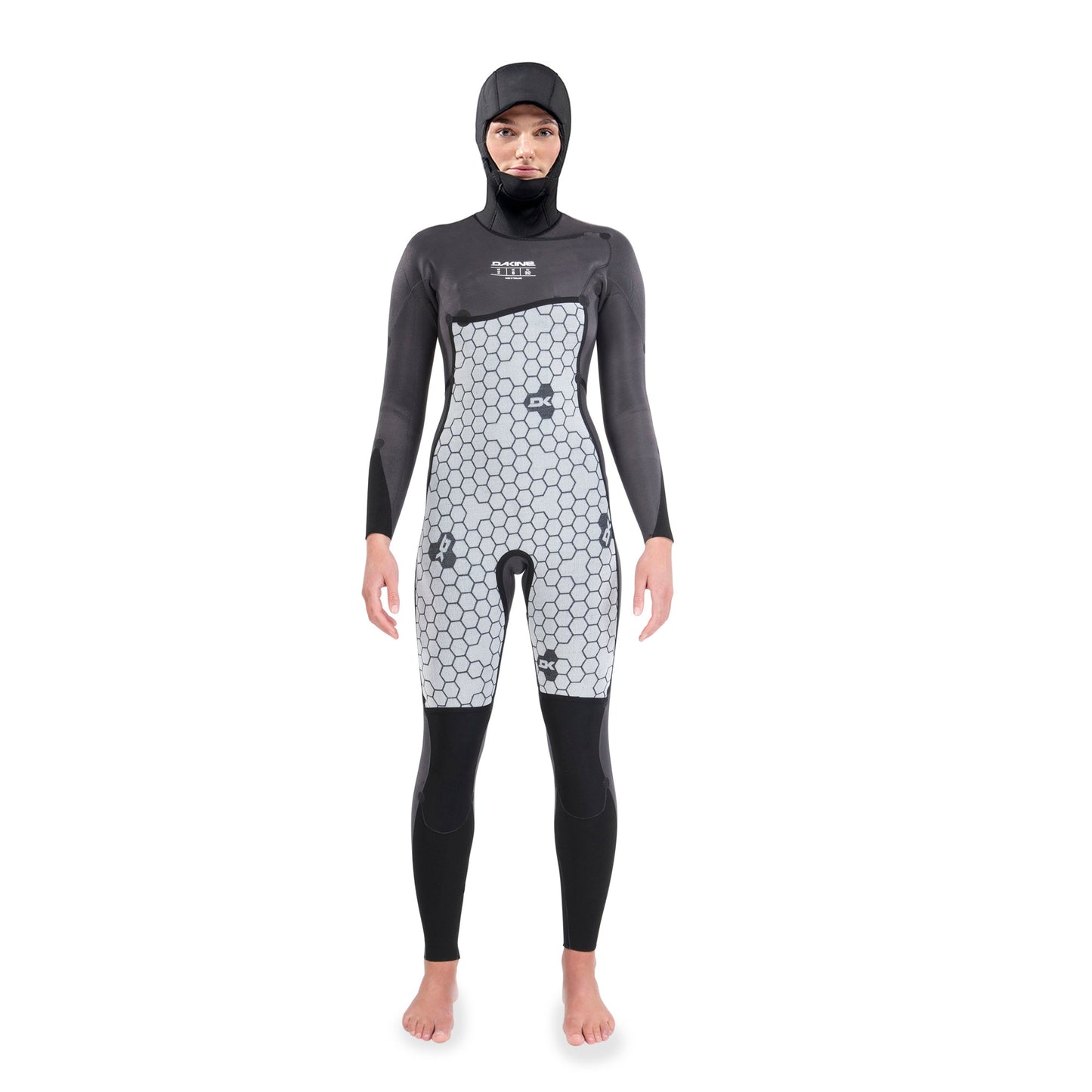 Womens Mission Chest Zip Hooded 5/4/3mm Full Wetsuit (Black)